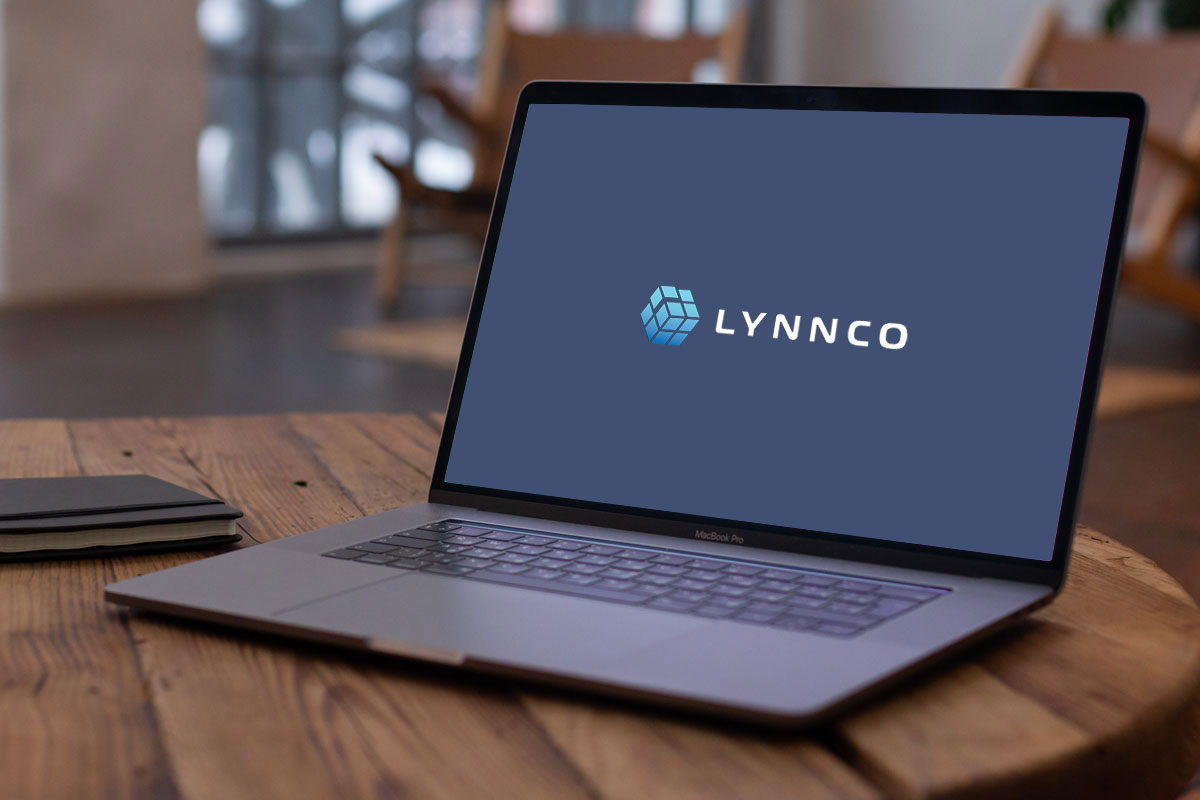 Photo of LynnCo logo on a laptop computer